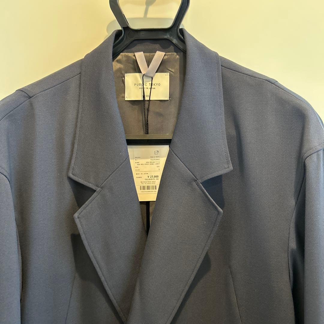 PUBLIC TOKYO AQUA WOOL ガルゼダブルジャケット スラックス
