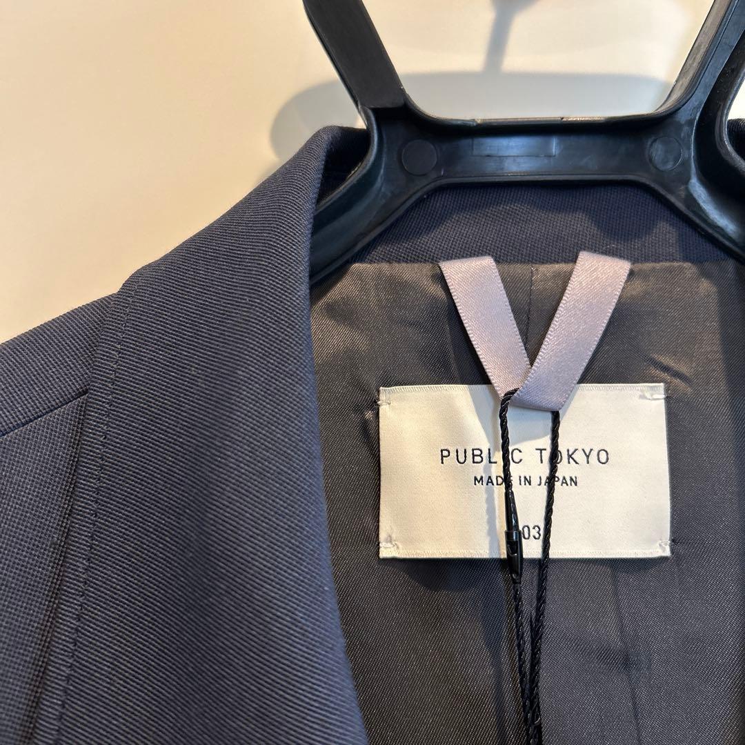 PUBLIC TOKYO AQUA WOOL ガルゼダブルジャケット スラックス