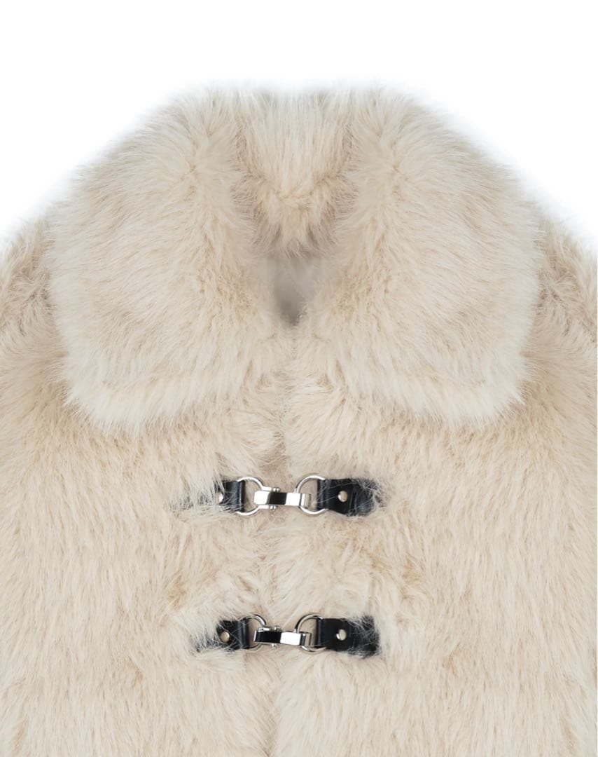 HIGH SCHOOL DISCO バックルロングヘアファージャケット