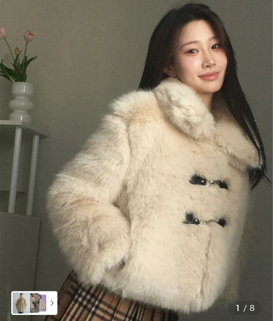 HIGH SCHOOL DISCO バックルロングヘアファージャケット