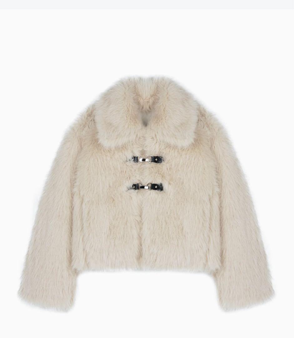 HIGH SCHOOL DISCO バックルロングヘアファージャケット