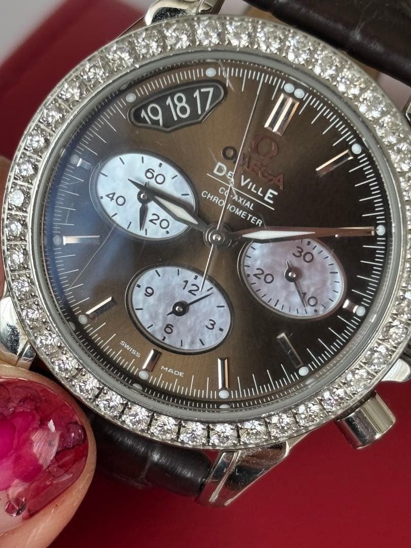 オメガ　OMEGA クロノグラフ ダイヤモンド腕時計 De Ville デヴィル