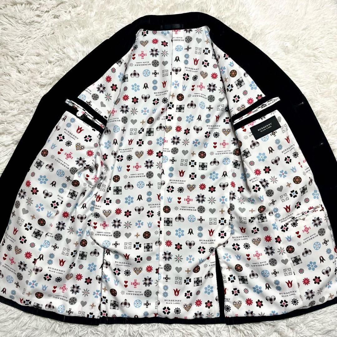 【極美品】バーバリーブラックレーベル セットアップ ベロア ベルベット 総柄