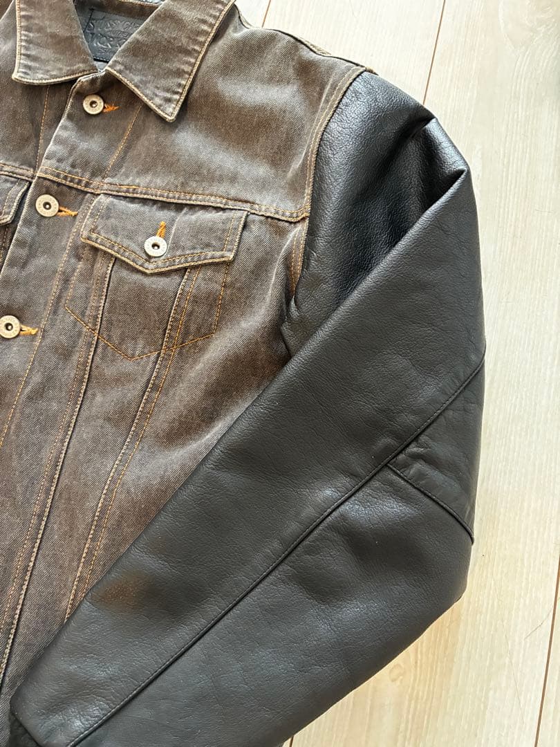 【最終値下げ】STUSSY GEAR デニムレザー　ジャケット