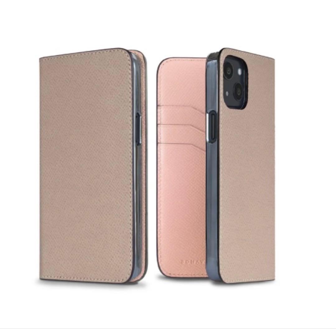 【美品】BONAVENTURA iPhone13 グレージュ×シェル　ノブレッサ