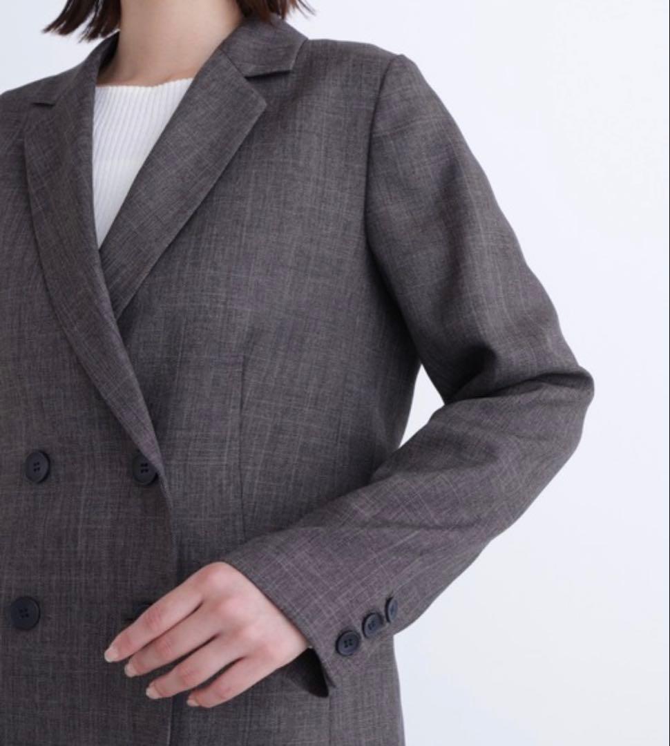 naturalbeautybasic シャークスキン ダブルブレストジャケット