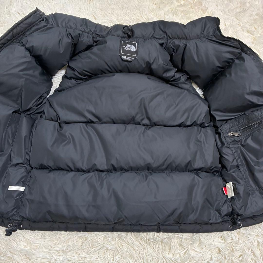 希少 ノースフェイス ヌプシダウンジャケット 1番人気 センターロゴ ブラック