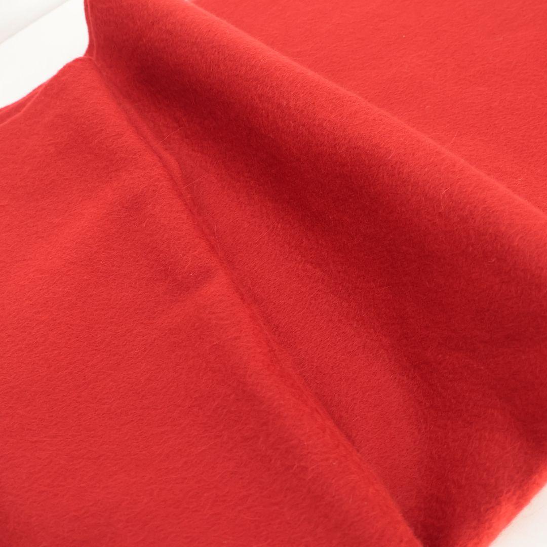 大判190×73 美品 ロロピアーナ 赤い カシミヤ マフラー フリンジ付き