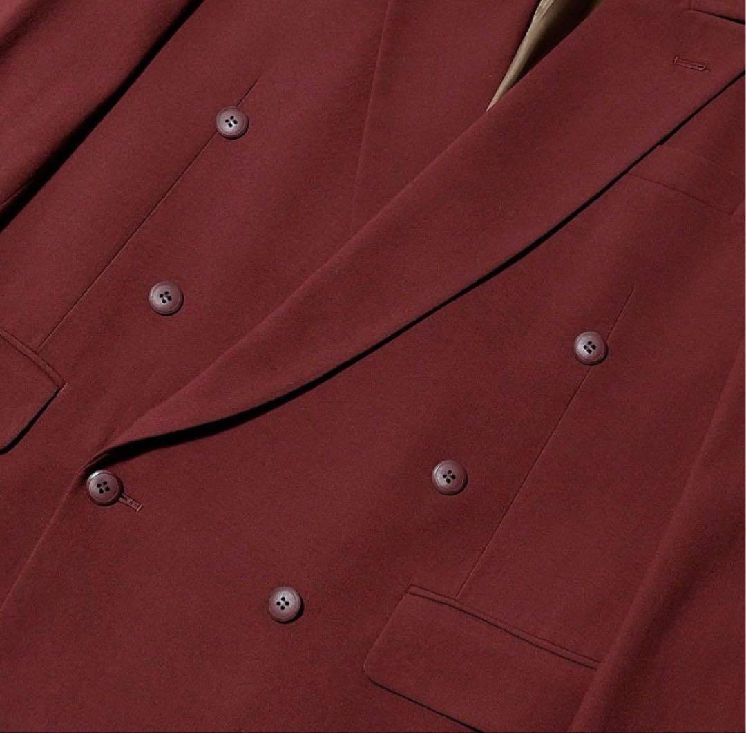 80s-90s VINTAGE バーガンディ スーツ M/M 赤　ダブルスーツ