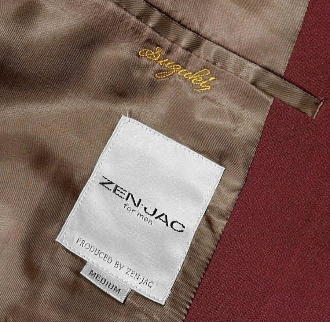 80s-90s VINTAGE バーガンディ スーツ M/M 赤　ダブルスーツ