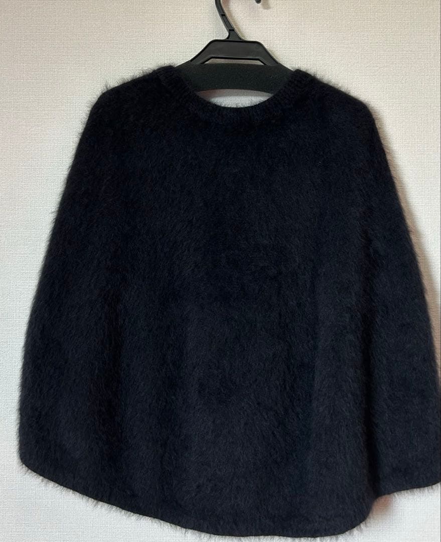 BEARDSLEY ビアズリー　ファーニットポンチョ　ブラック