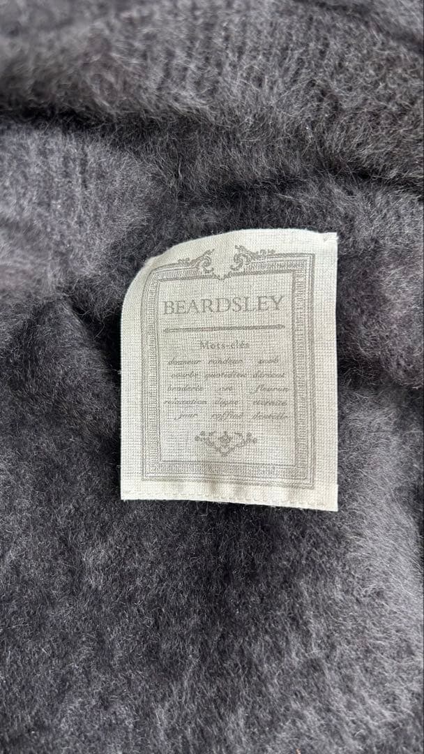 BEARDSLEY ビアズリー　ファーニットポンチョ　ブラック