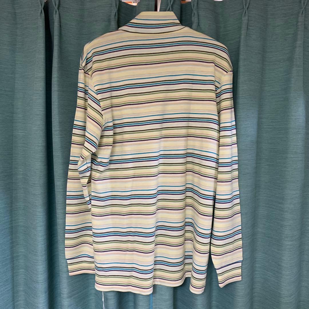 グリーン　クラブ　ストライプ ハイネック 長袖シャツ