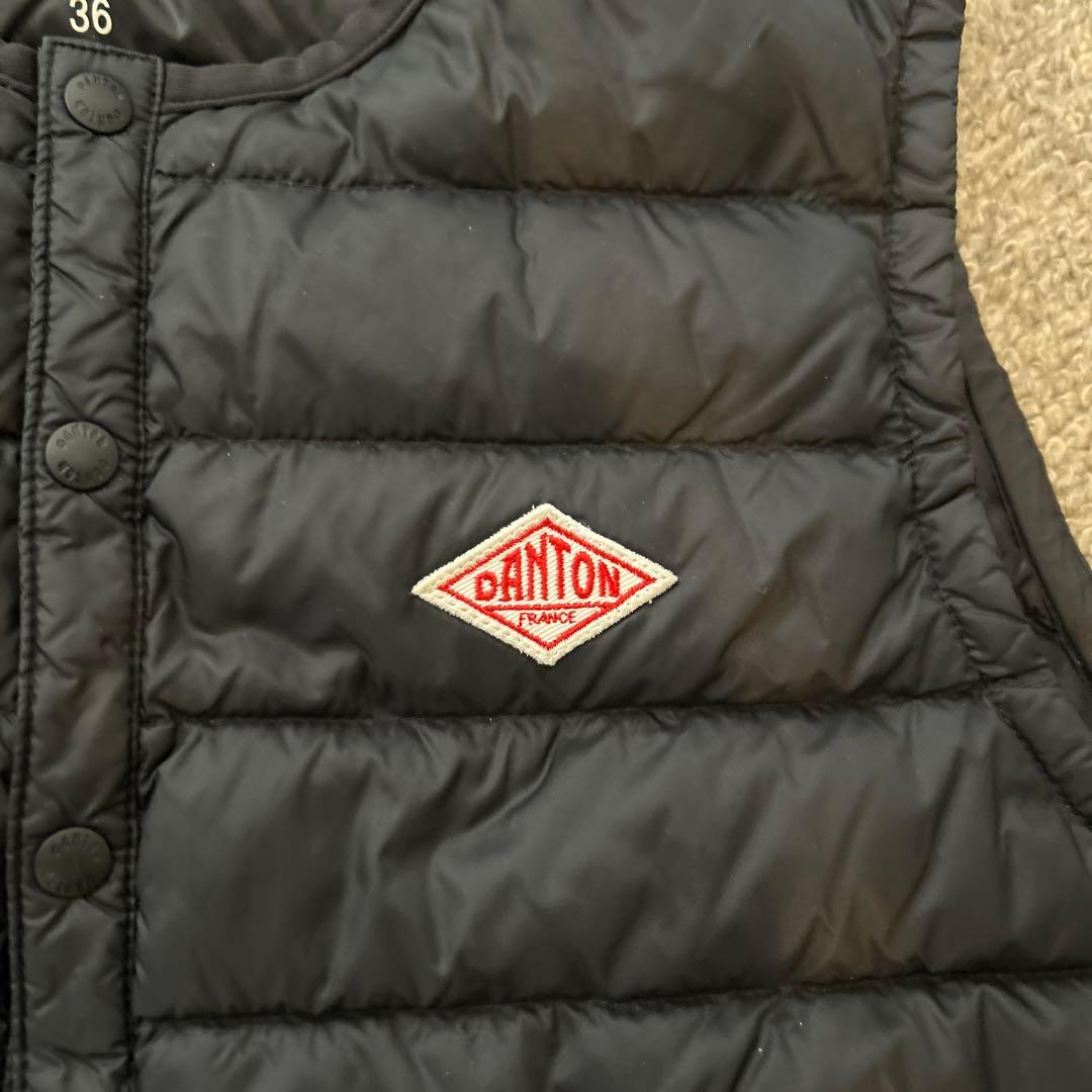 DANTON ダウンベスト ブラック #36 ダウン フェザー