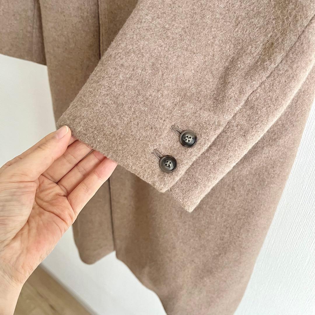 北欧暮らしの道具店　3WAYアレンジ襟のかろやかチェスターコート　ブラウン
