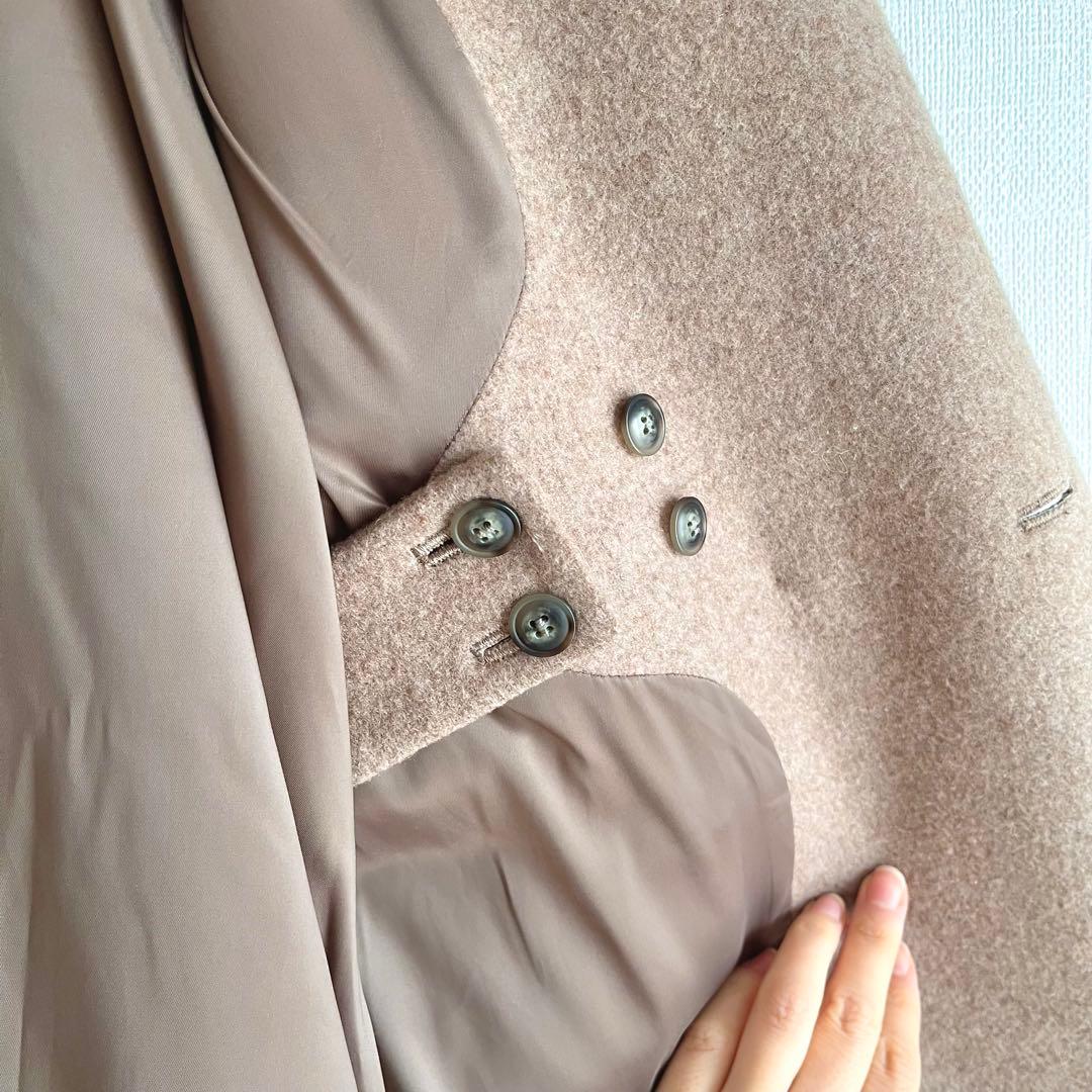 北欧暮らしの道具店　3WAYアレンジ襟のかろやかチェスターコート　ブラウン