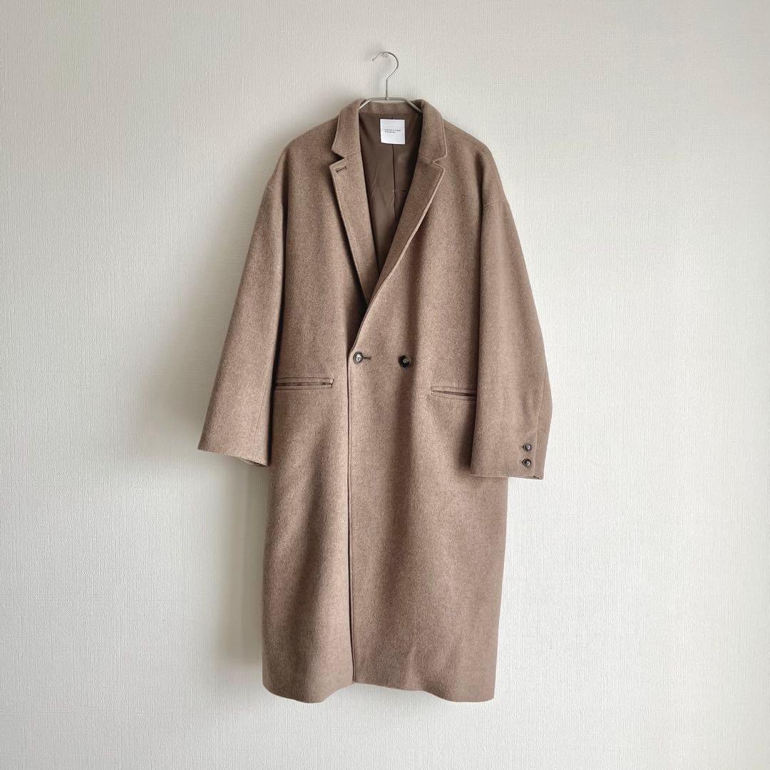 北欧暮らしの道具店　3WAYアレンジ襟のかろやかチェスターコート　ブラウン