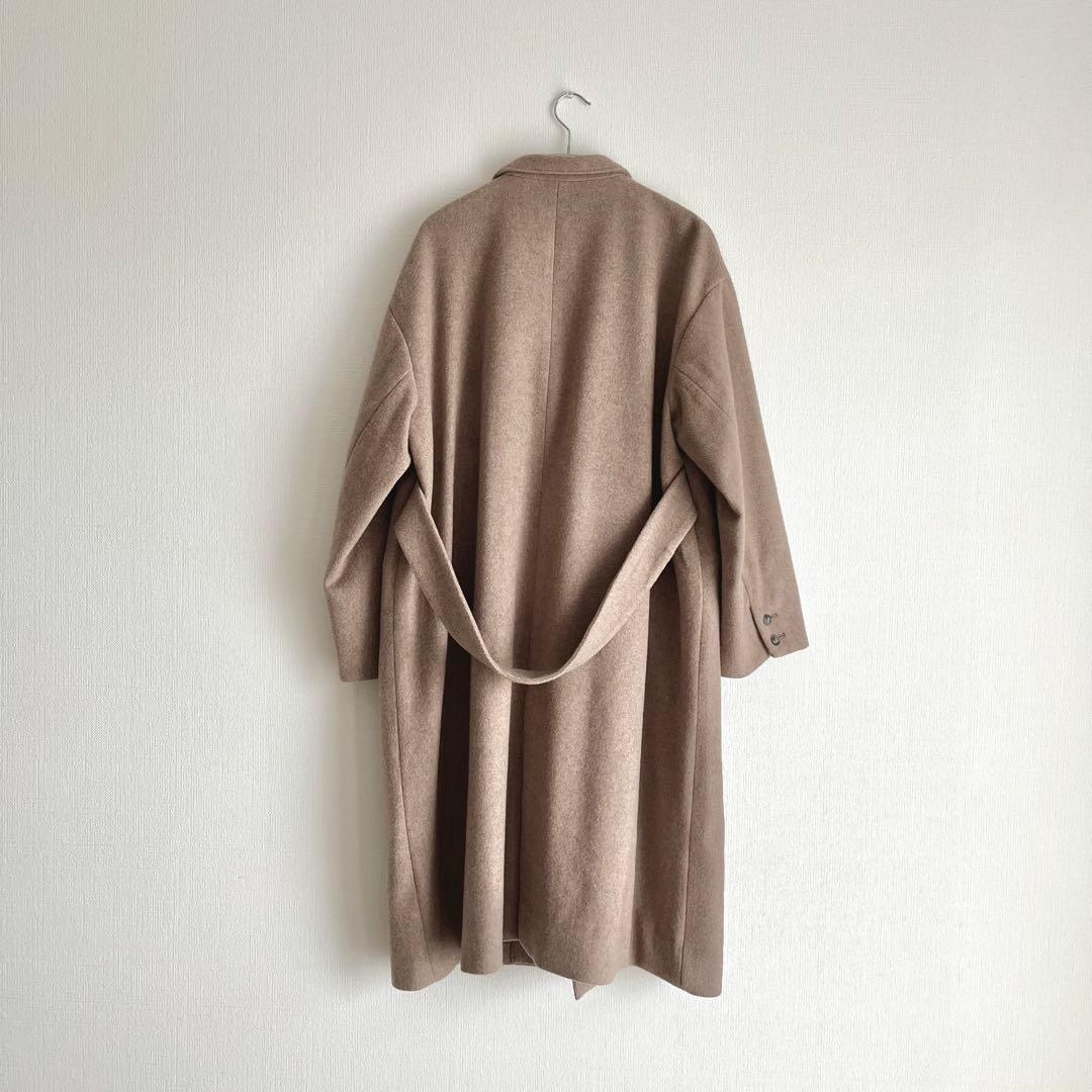 北欧暮らしの道具店　3WAYアレンジ襟のかろやかチェスターコート　ブラウン