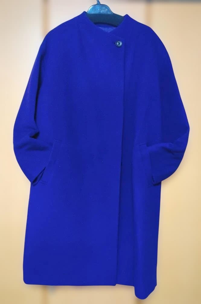 【INDIVI 】ウールコート 36 青　定価52,910円