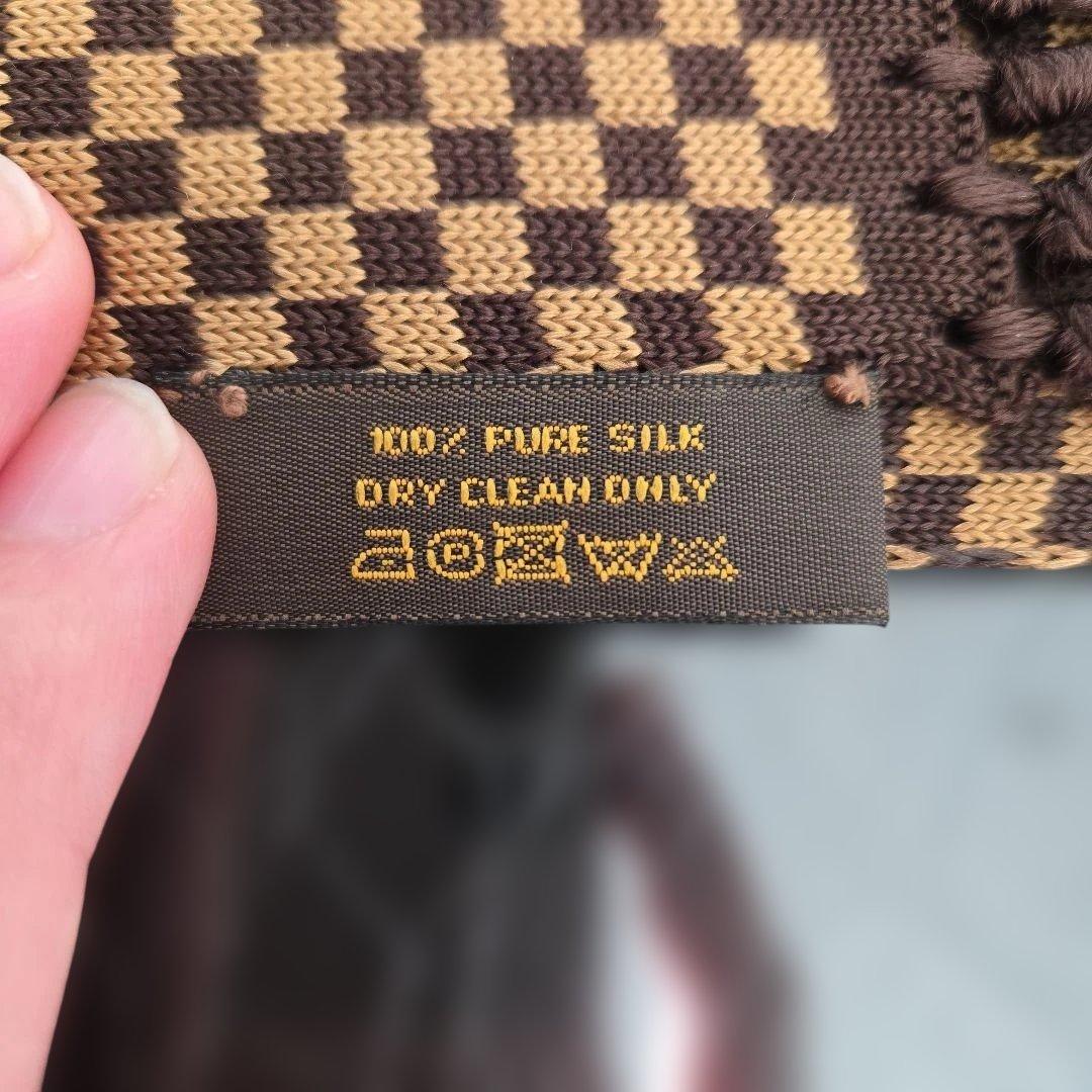 【極美品】ルイヴィトン エシャルプ ダミエ シルク100% マフラー ストール