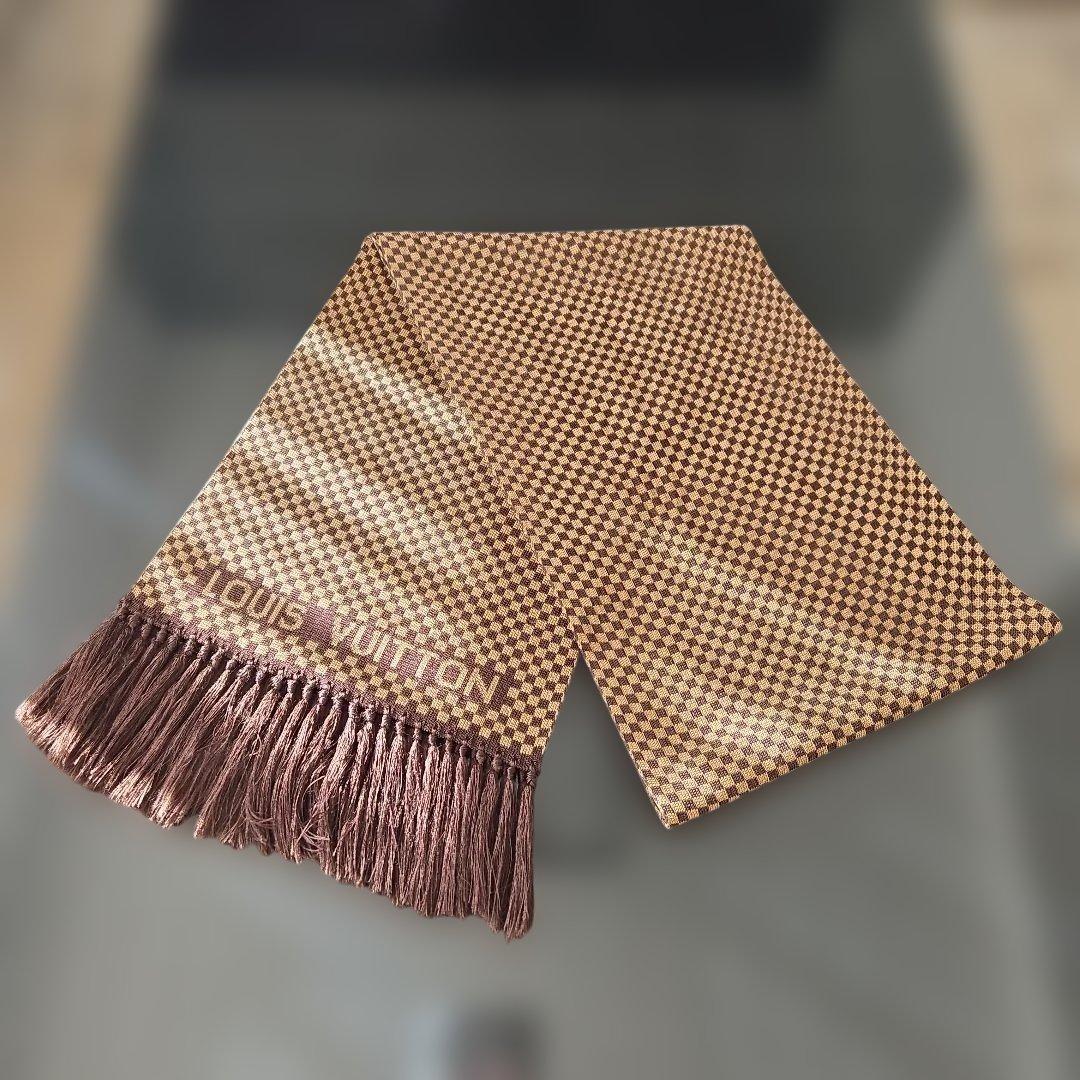 【極美品】ルイヴィトン エシャルプ ダミエ シルク100% マフラー ストール