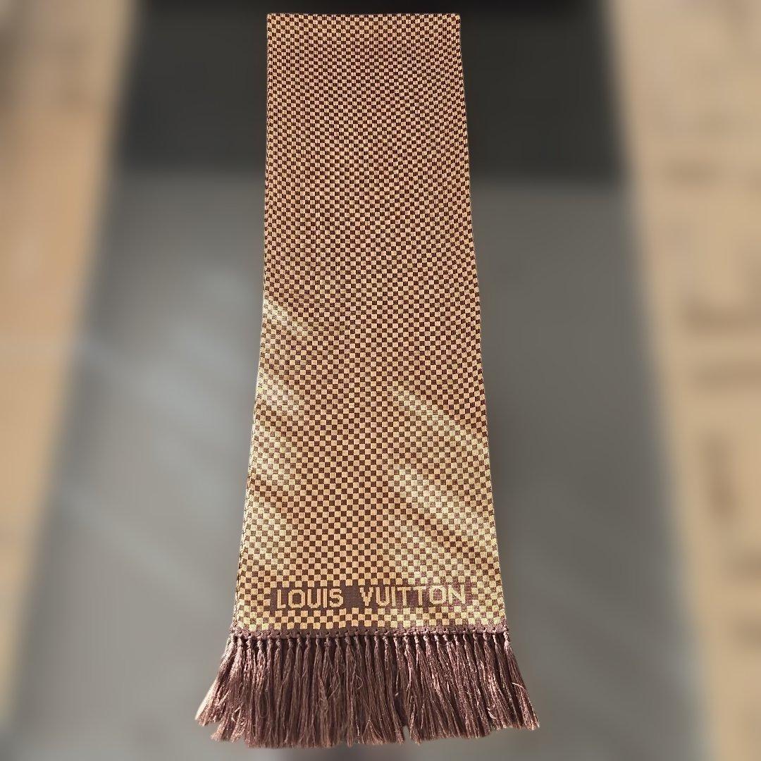 【極美品】ルイヴィトン エシャルプ ダミエ シルク100% マフラー ストール