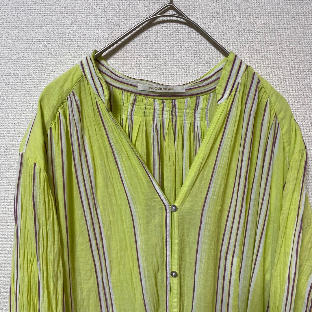 コラボ✨ヌキテパ　ne Quittez pasシャツワンピース　ストライプ