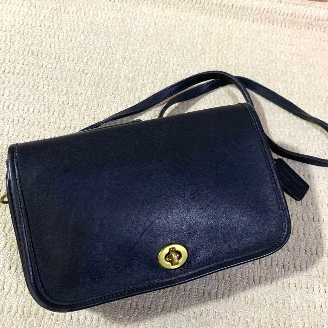 オールドコーチ 220 ショルダーバッグ COACH レザー クロスボディ　黒