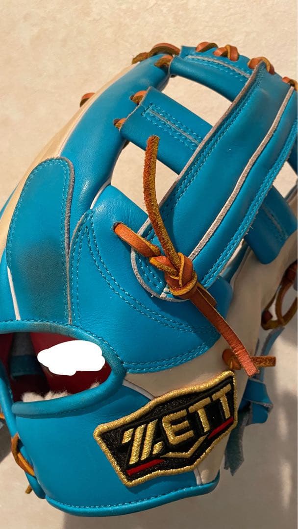 ZETT 軟式野球グローブ 水色、キャメル