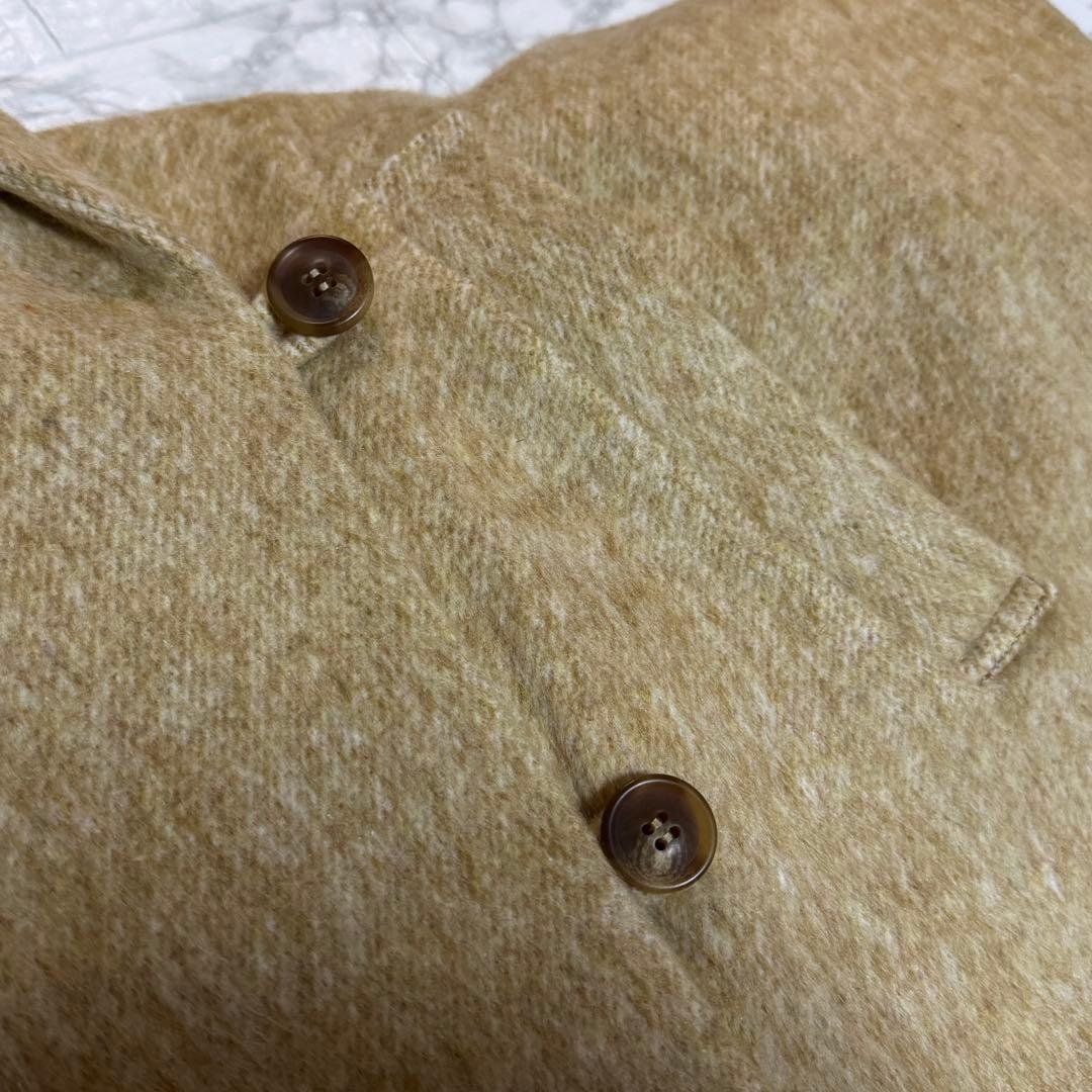 OLUN サイドボタンシャギーコート M ライトベージュ【翌日発送可能】