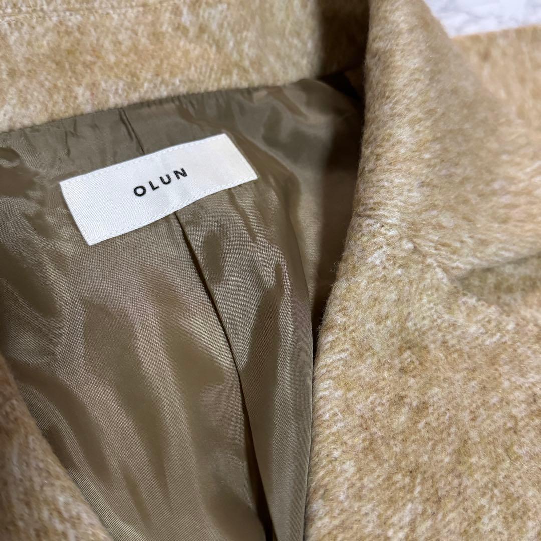 OLUN サイドボタンシャギーコート M ライトベージュ【翌日発送可能】