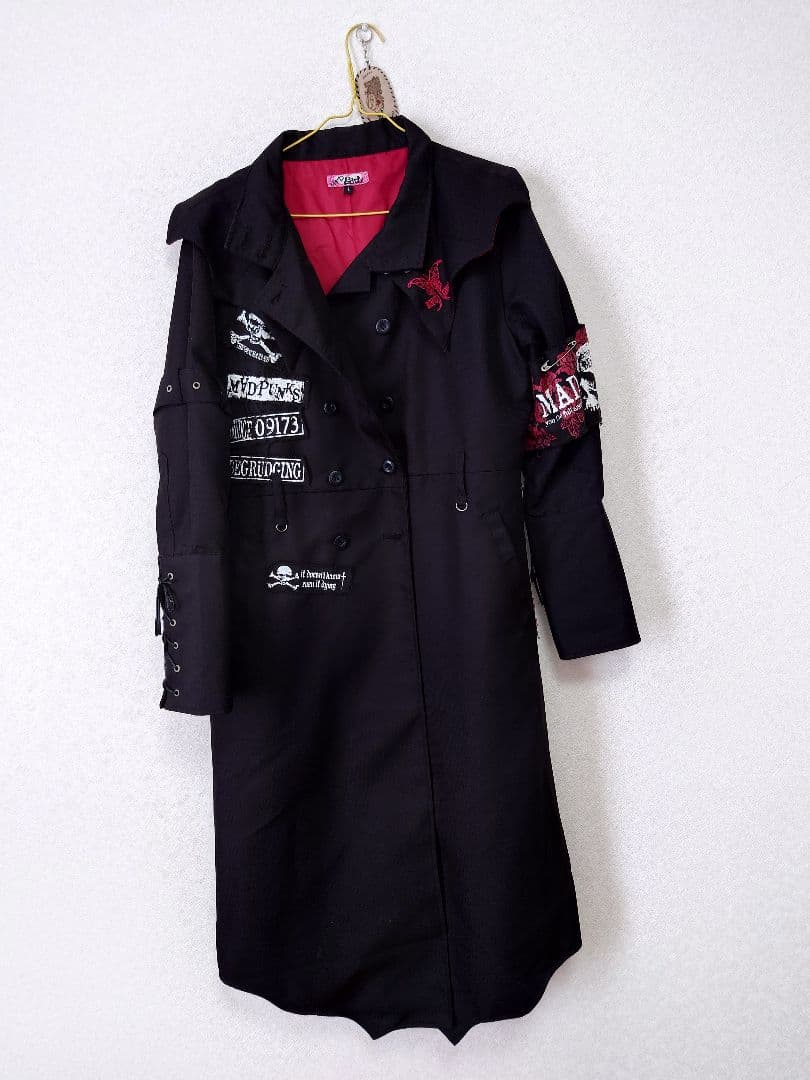 MAD GIRL パンクスタイル ロングコート 黒