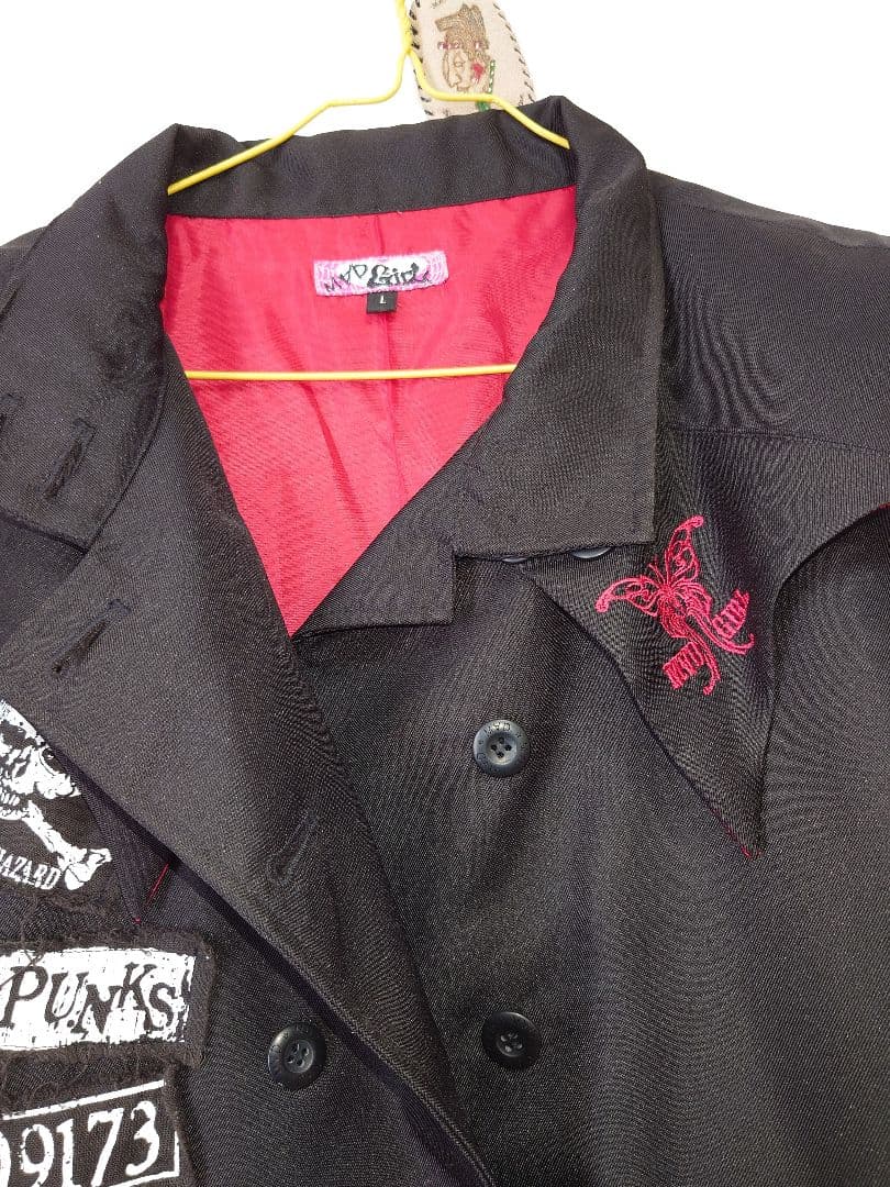 MAD GIRL パンクスタイル ロングコート 黒