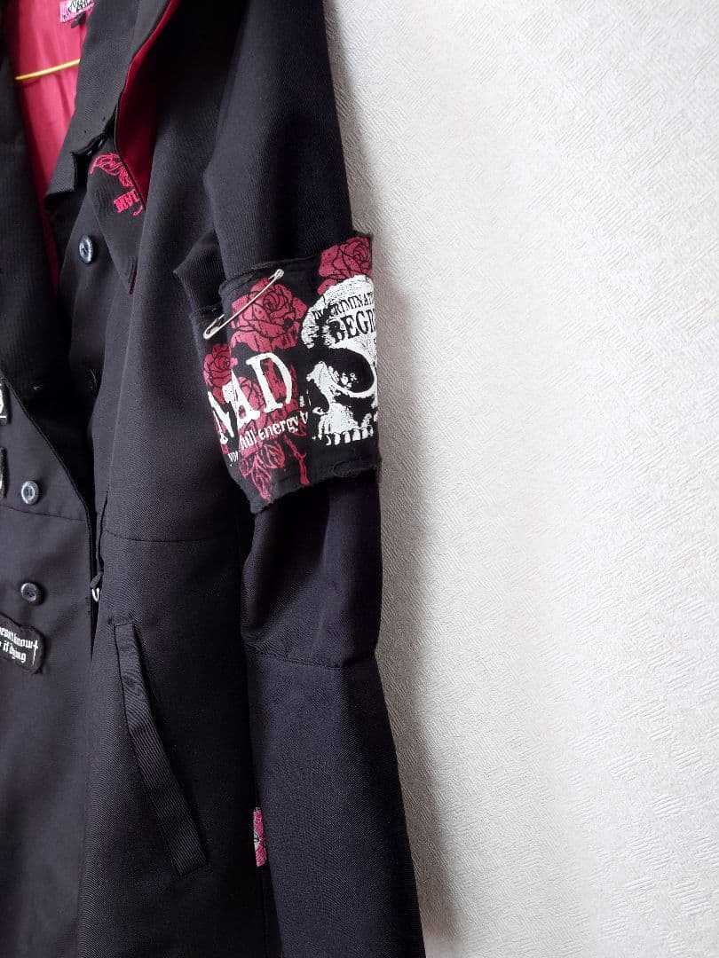 MAD GIRL パンクスタイル ロングコート 黒