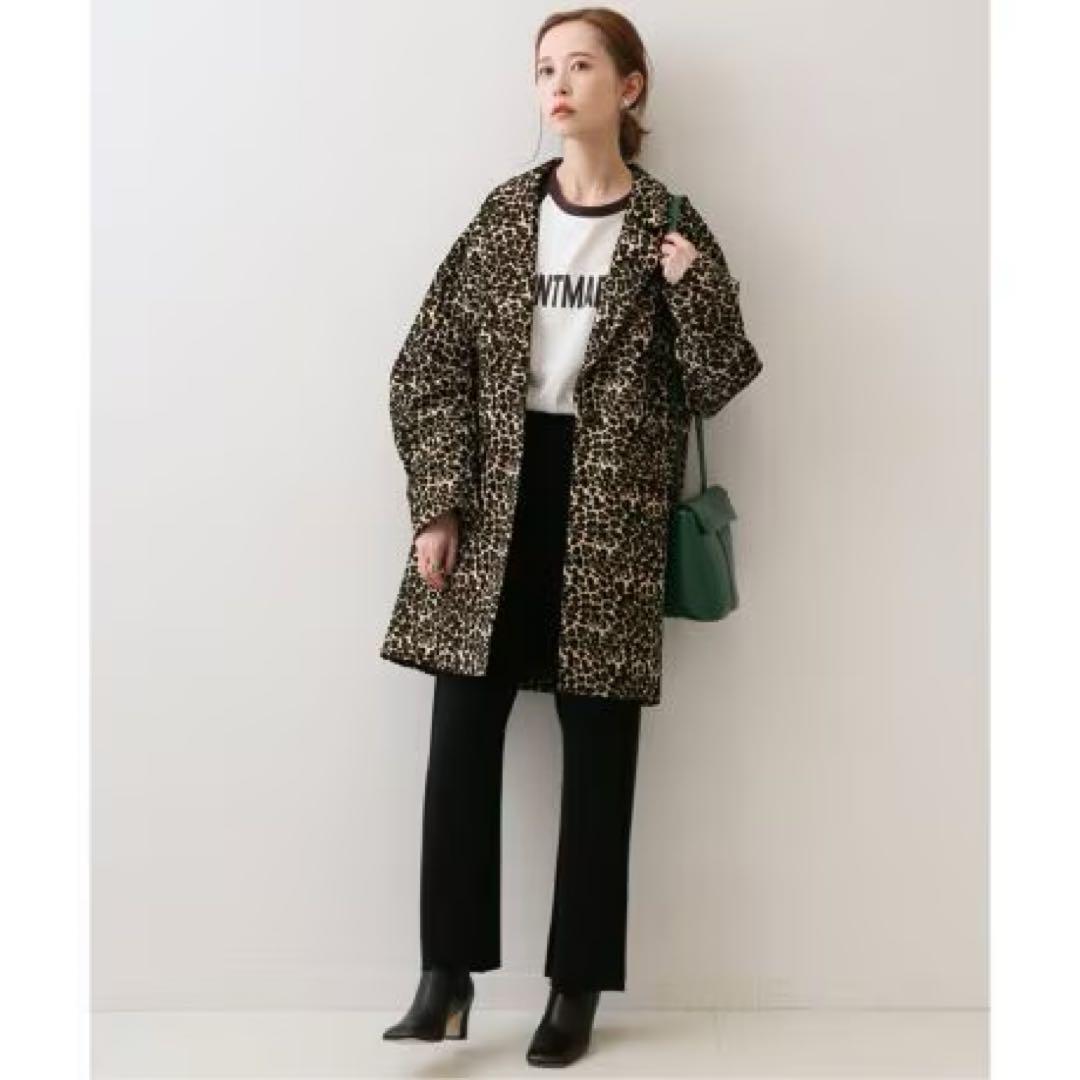 新品 スローブイエナ SLOBE IENAレオパードジャガードコクーンコート