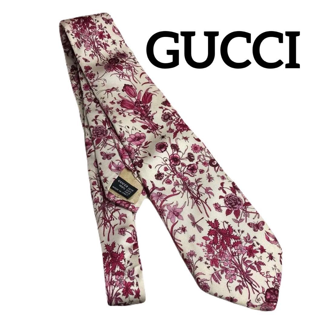 GUCCI グッチ ネクタイ 花柄 フラワーデザイン