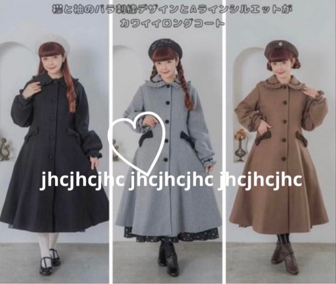 m♡petit 青木美沙子 しまみさ　ロングコート　LL グレー　しまむら