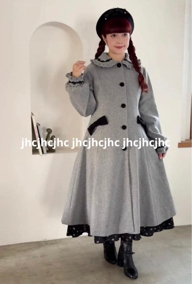 m♡petit 青木美沙子 しまみさ　ロングコート　LL グレー　しまむら