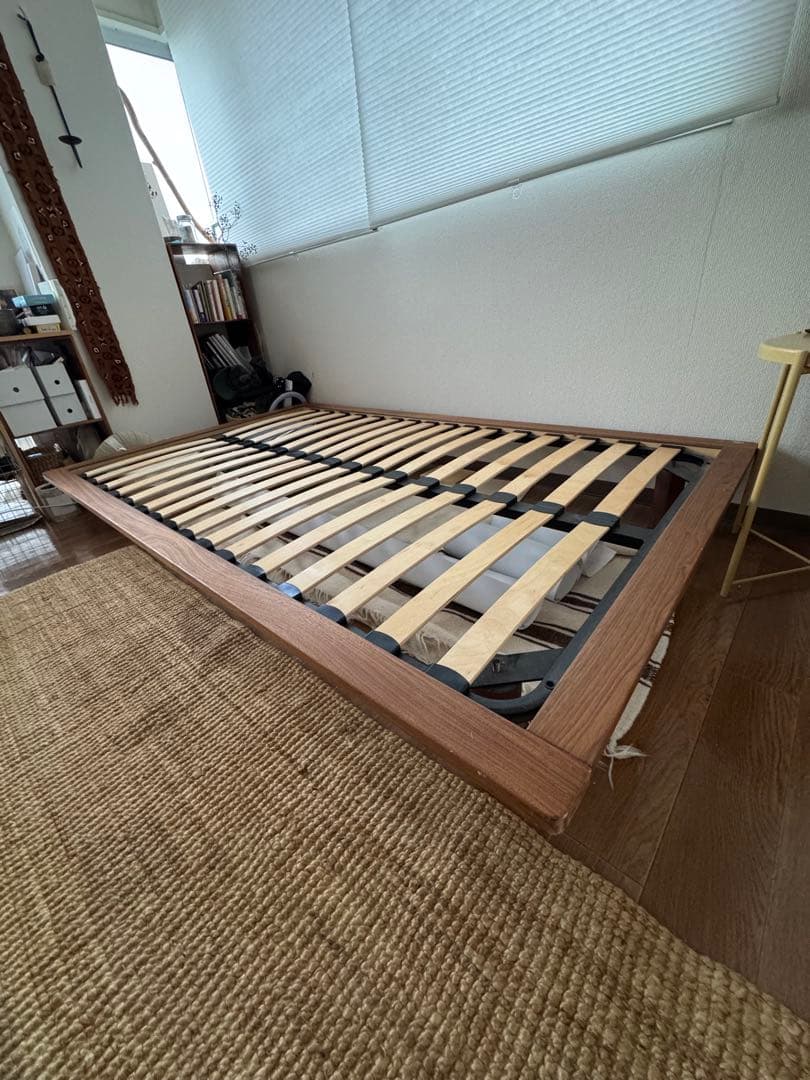 無印良品/木製ベッドフレーム/ウォールナット/セミダブル