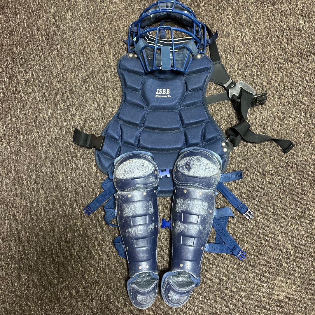 少年軟式キャッチャー防具セット ネイビー フリーサイズ