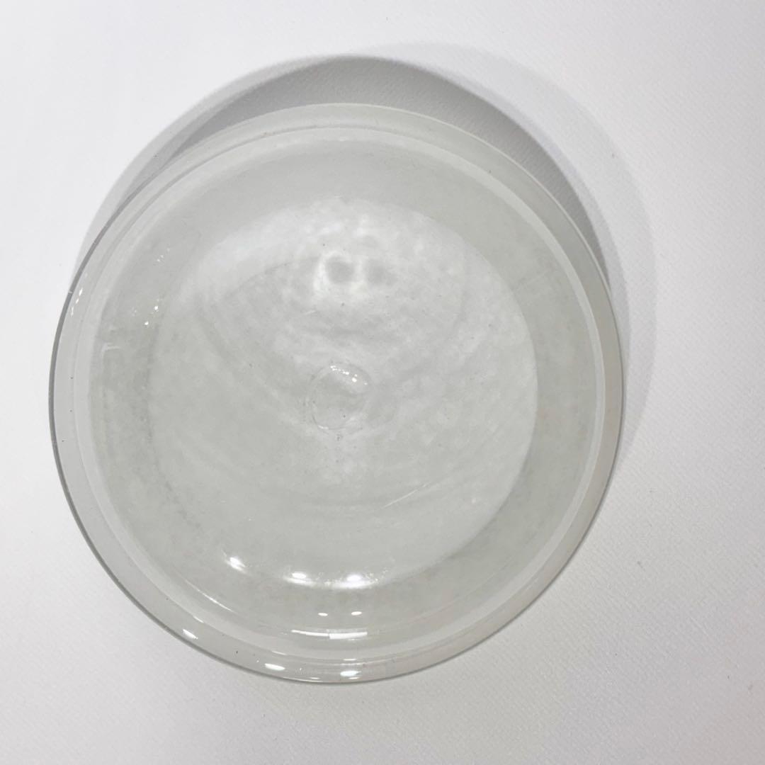 Kumono★新品・未使用品！翁再生硝子工房 白いフタのコクモツポット