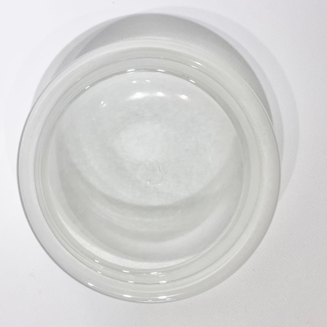 Kumono★新品・未使用品！翁再生硝子工房 白いフタのコクモツポット
