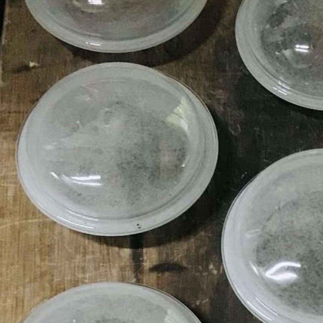 Kumono★新品・未使用品！翁再生硝子工房 白いフタのコクモツポット