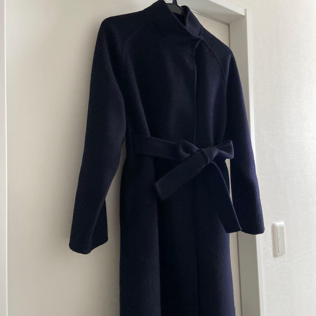 【トゥモローランド 】スーパーダブルフェイスベルテッドコート ネイビー34