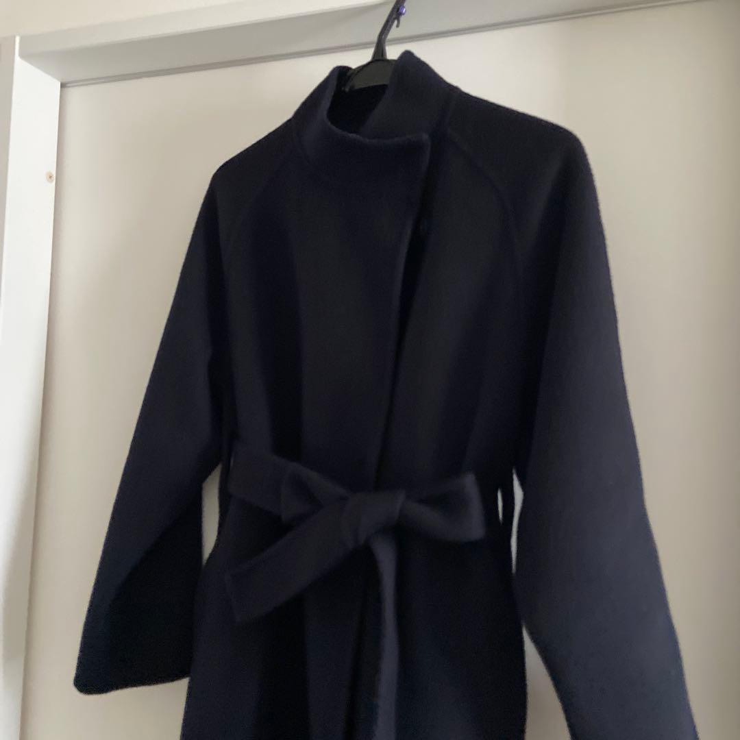 【トゥモローランド 】スーパーダブルフェイスベルテッドコート ネイビー34