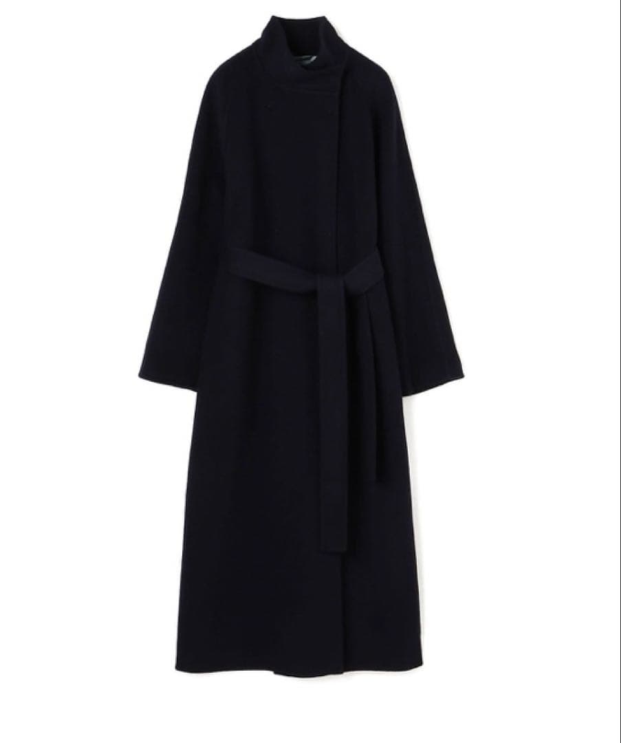 【トゥモローランド 】スーパーダブルフェイスベルテッドコート ネイビー34