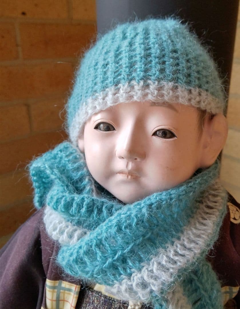 極上 大正時代 逸品　市松人形 男の子 お印 紋付き お手入れ済み