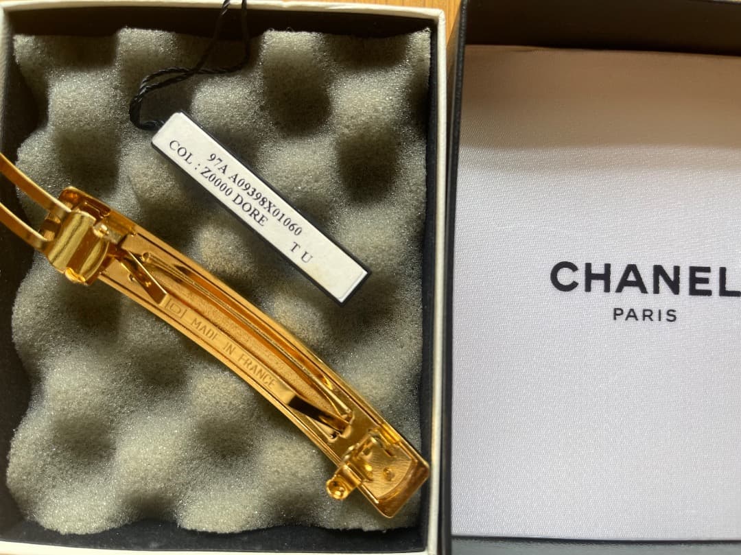 美品 シャネル バレッタ ゴールド ヘアピン ヘアアクセサリー CHANEL