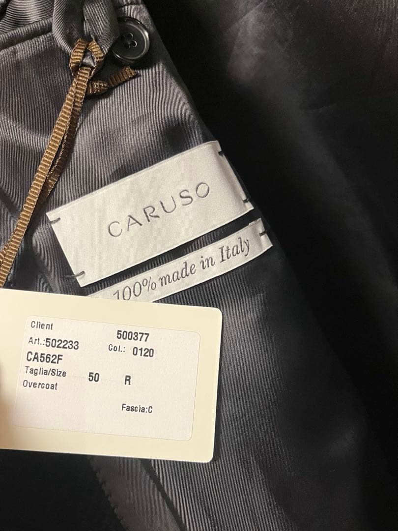 カルーゾ　Caruso ダブルブレスト チェスターコート 50 ネイビー