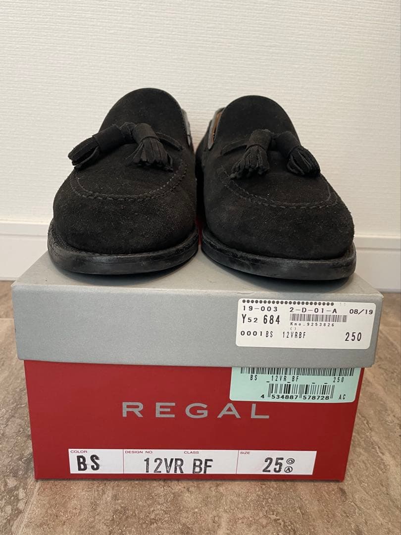 箱付　ブラック スエード タッセルローファー